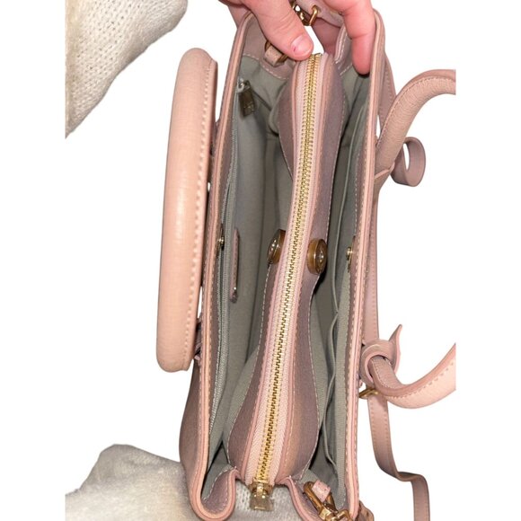 Furla Blush Pink Leather Handbag With Adjustable Crossbody Strap - Picture 10 of 11